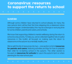 Supporting the Return to School